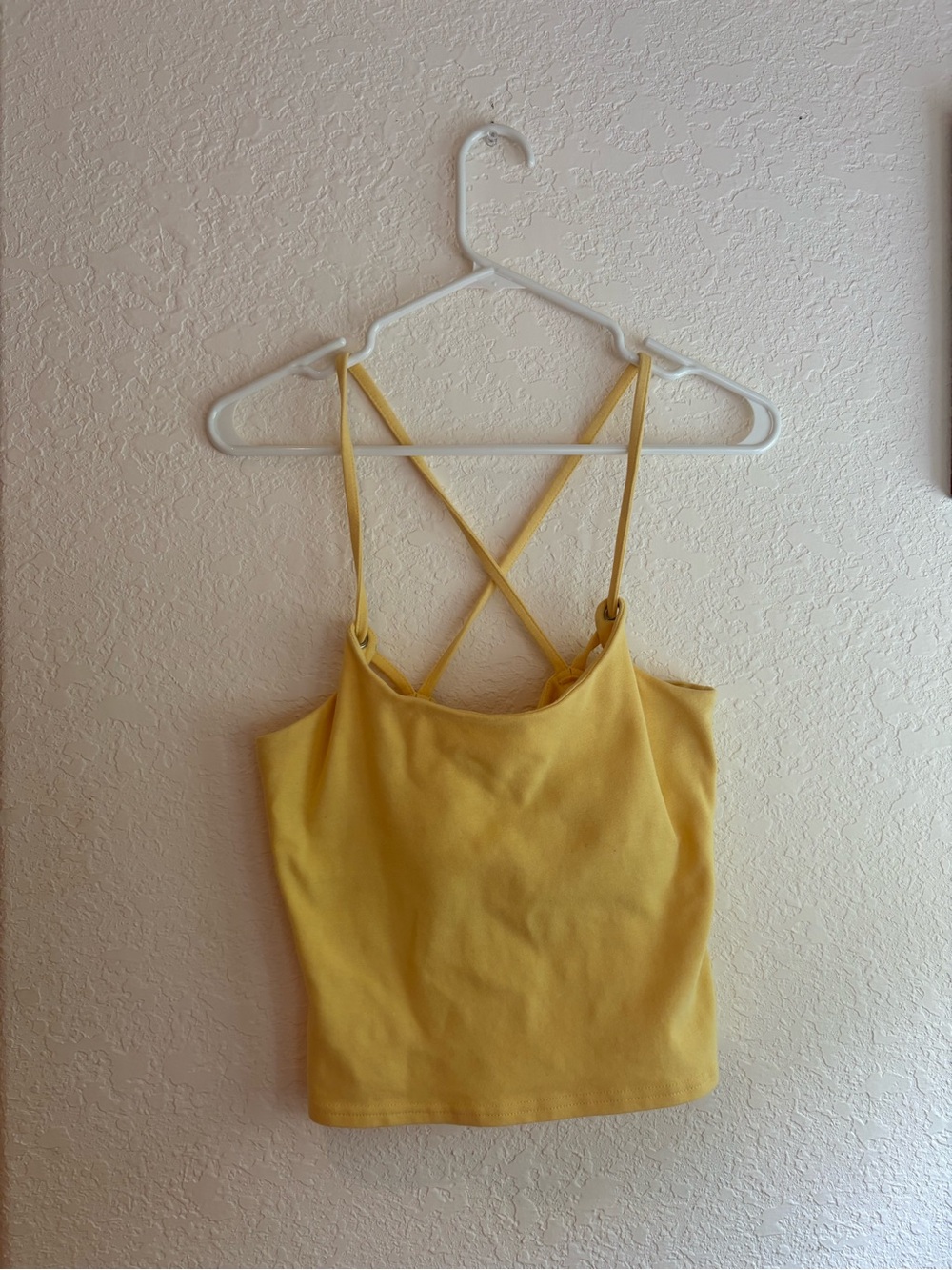 Women's Yellow Cross-Back Tank Top